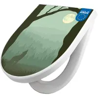 Banjado WC Sitz mit Absenkautomatik D Form Motiv Heulender Wolf [TDW3 11022]