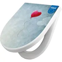 Banjado WC Sitz mit Absenkautomatik D Form Motiv Herzballon [TDW3 11282]