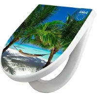 Banjado WC Sitz mit Absenkautomatik D Form Motiv Strand [TDW3 10027]