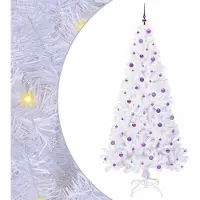 Syfax Künstlicher Weihnachtsbaum Weiß 240 cm PVC und Stahl