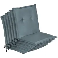Beautissu 6er Set Niedriglehner Auflage Loft NL, 100x50x6cm, Taubenblau