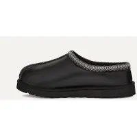 Ugg Tasman Leather Regenerate Herren Hausschuhe Slipper aus Echtleder Schwarz 44 EU