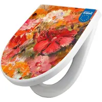 Banjado WC Sitz mit Absenkautomatik D Form Motiv Fallende Blumen [TDW3 12351]