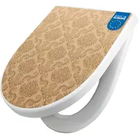 Banjado WC Sitz mit Absenkautomatik D Form Motiv Tapete Beige [TDW3 10057]