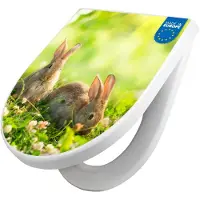Banjado WC Sitz mit Absenkautomatik D Form Motiv Drei Hasen [TDW3 11125]