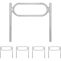 TRUTZHOLM 5x Fahrradanlehnbügel 115 x 124 cm Stahl feuerverzinkt Ø 60 mm Einbetonieren Fahrradständer Typ O