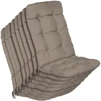 Beautissu 8er Set Hochlehner Auflagen Flair HL, 120x50x8cm, Taupe