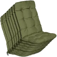 Beautissu 8er Set Hochlehner Auflagen Flair HL, 120x50x8cm, Olivegrün