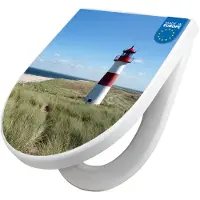 Banjado WC Sitz mit Absenkautomatik D Form Motiv Leuchtturm [TDW3 10082]