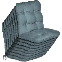 Beautissu 8er Set Niedriglehner Auflagen Set Flair NL, 100x50x8cm, Taubenblau