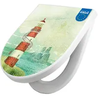 Banjado WC Sitz mit Absenkautomatik D Form Motiv Alter Leuchtturm [TDW3 11108]