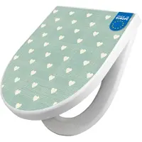 Banjado WC Sitz mit Absenkautomatik D Form Motiv Muster Herzen [TDW3 10382]