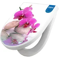 Banjado WC Sitz mit Absenkautomatik D Form Motiv Orchidee [TDW3 10086]