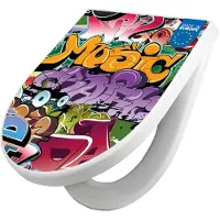 Banjado WC Sitz mit Absenkautomatik D Form Motiv Graffiti [TDW3 10203]