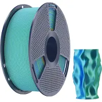 SUNLU PLA+ Silk Dual-Color Filament, 1,75mm, 1kg - Farbton: Blue Green
