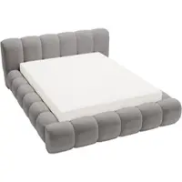 GRAINGOLD Polsterbett Doria 140x200 - Bett 140x200, Polsterbett mit Bettkasten und Lattenrost- Grau (Komodo 7384)