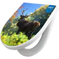 Banjado WC Sitz mit Absenkautomatik D Form Motiv Hirsch [TDW3 10321]