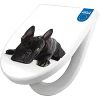 Banjado WC Sitz mit Absenkautomatik D Form Motiv Bulldogge [TDW3 10004]