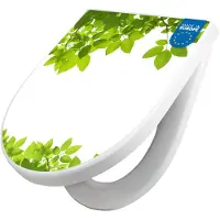 Banjado WC Sitz mit Absenkautomatik D Form Motiv Rahmen Blätter [TDW3 10343]