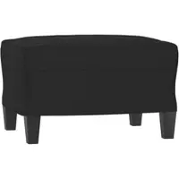 Décoshop26 - Fußhocker 60 x 50 x 41 cm schwarzer Mikrofaserstoff und Sperrholz DEC030497