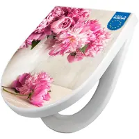 Banjado WC Sitz mit Absenkautomatik D Form Motiv Pfingstrose [TDW3 10440]