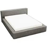 GRAINGOLD Schlafzimmerbett 160x200 Lago - Lattenrost, Kopfteil, Cordstoff - Doppelbett mit Bettkasten - Polsterbett - Dunkelgrau - Vito 16