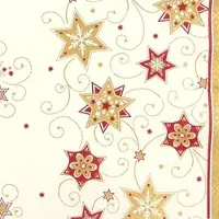Home Fashion , Stars & Swirls gold, Cocktail-Servietten aufgefaltetes Maß 25 cm x 25 cm, im Viertelfalz, 20 Stück pro Pack, 12 Pack pro Karton