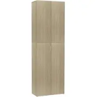 Décoshop26 - Büroschrank mit 5 Einlegeböden und zwei Türen Farbe Sonoma-Eiche 60 x 32 x 190 cm Holzwerkstoff DEC024464 DEC024464