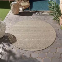 HomebyHome Outdoor Teppich Wetterfest & UV-beständig, ideal für Küche, Balkon, Terrasse, Garten, Wohnzimmer, Grösse: 80 cm Rund