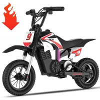 RCB R9X PRO Elektro Motorrad Kinder, Elektromotorrad mit 350W Motor, 16KM Lange Reichweite, Bunte Lichter, Moto Cross für Kinder von4–12 Jahren