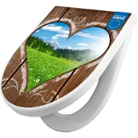 Banjado WC Sitz mit Absenkautomatik D Form Motiv Ausblick mit Herz [TDW3 10113]