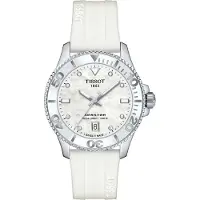 Tissot Seastar 1000 36 mm Quarz-Uhr mit Perlmuttzifferblatt und Diamanten