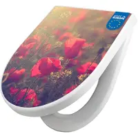 Banjado WC Sitz mit Absenkautomatik D Form Motiv Mohn [TDW3 11632]