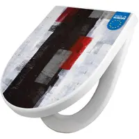 Banjado WC Sitz mit Absenkautomatik D Form Motiv Abstrakt Rot [TDW3 11556]