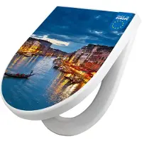 Banjado WC Sitz mit Absenkautomatik D Form Motiv Canale Grande Bei Nacht [TDW3 10088]