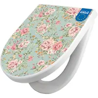 Banjado WC Sitz mit Absenkautomatik D Form Motiv Altrosa Blume [TDW3 10805]