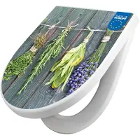 Banjado WC Sitz mit Absenkautomatik D Form Motiv Acht Kräuter [TDW3 10422]
