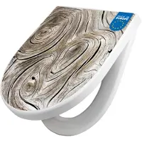 Banjado WC Sitz mit Absenkautomatik D Form Motiv Holzwirbel [TDW3 12774]