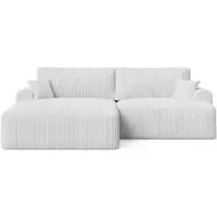 GRAINGOLD Ecksofa L-Form Links Serene - Ecksofa mit Schlaffunktion und Bettkasten - Moderne Ecksofa, Wohnzimmer Ecksofa - Eckcouch Grau (Tilia 86)