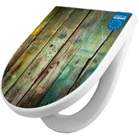 Banjado WC Sitz mit Absenkautomatik D Form Motiv Grünes Holz [TDW3 12157]