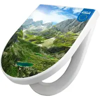 Banjado WC Sitz mit Absenkautomatik D Form Motiv Bergsee Alpen [TDW3 12754]
