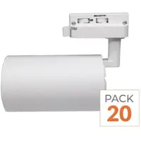 Silamp Spot-Leuchte mit LED, für 3-phasige Schiene, CCT 30W, Abstrahlwinkel 60°, weiß - 3000K/4000K/6500K - Packung mit 20 Stück