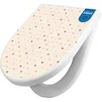 Banjado WC Sitz mit Absenkautomatik D Form Motiv Herzen bunt [TDW3 11526]