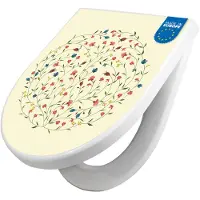 Banjado WC Sitz mit Absenkautomatik D Form Motiv Blumenreigen [TDW3 10755]