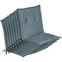 Beautissu 8er Set Niedriglehner Auflage Loft NL, 100x50x6cm, Taubenblau