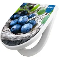 Banjado WC Sitz mit Absenkautomatik D Form Motiv Blaubeeren [TDW3 12915]