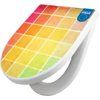 Banjado WC Sitz mit Absenkautomatik D Form Motiv Bunte Glasbausteine [TDW3 11329]
