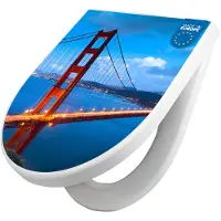 Banjado WC Sitz mit Absenkautomatik D Form Motiv Golden Gate Bridge [TDW3 10241]