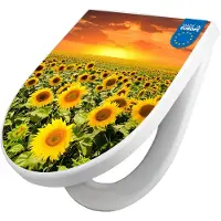 Banjado WC Sitz mit Absenkautomatik D Form Motiv Sonnenblumenmeer [TDW3 12283]