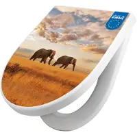 Banjado WC Sitz mit Absenkautomatik D Form Motiv Elefanten [TDW3 10488]